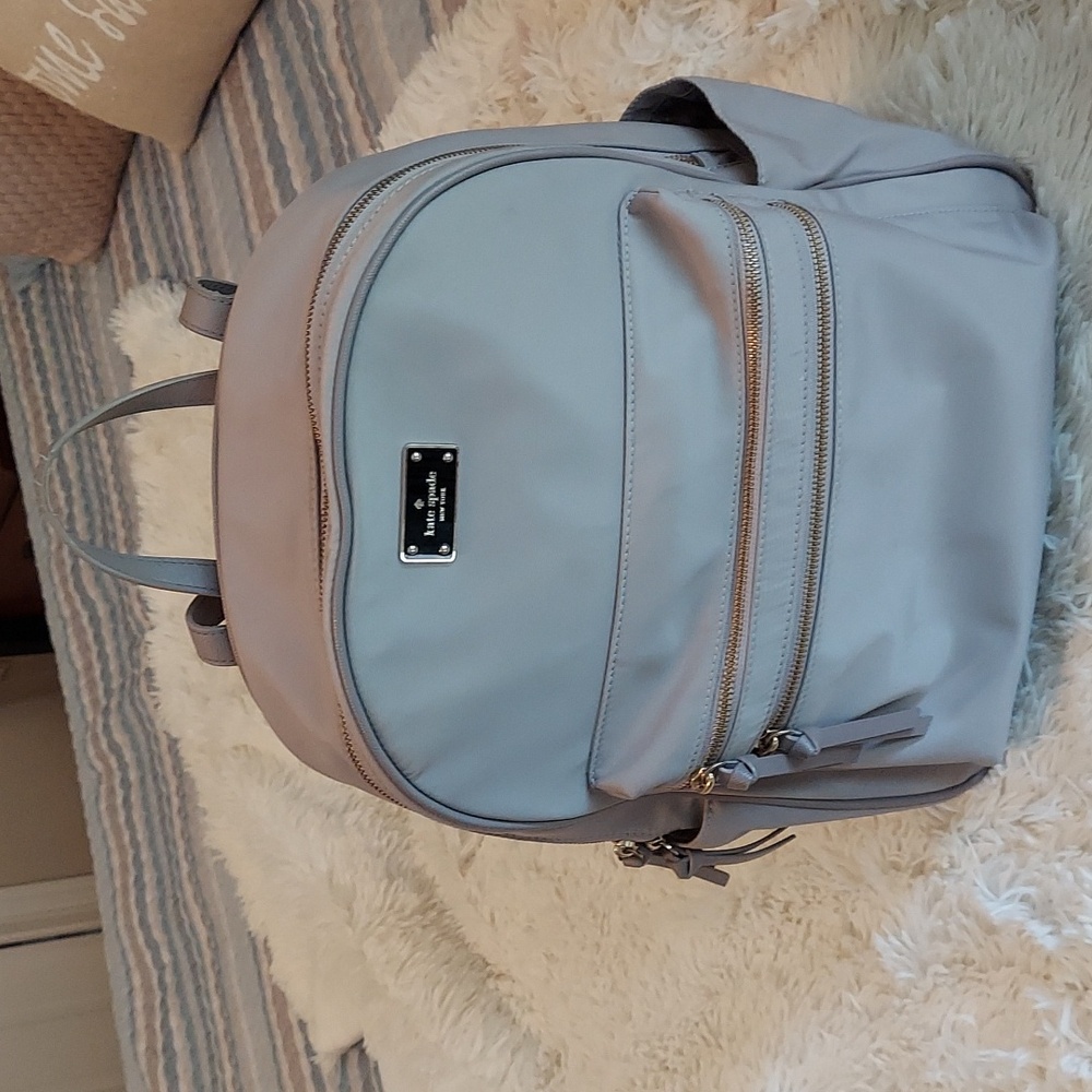 Gray large nylon kate spade backpack